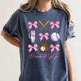 Baseball Gigi Era Bows Baseball Mom Women Women's Comfort Colors T-Shirt Moss