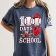 Baseball Happy 100 Days Of School Boy Girl Kid Teacher Women's Comfort Colors T-Shirt Moss