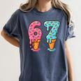 Baseball Ice Cream Drip 6 7 Kids 67 Birthday Women's Comfort Colors T-Shirt Moss
