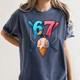 Baseball Ice Cream Drip 67 Six Seven Gen Alpha Slang Meme Women's Comfort Colors T-Shirt Moss Baseball Ice Cream Drip 67 Six Seven Gen Alpha Slang Meme Women's Comfort Colors T-Shirt Moss
