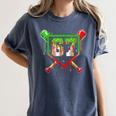 Baseball Ice Cream Drip Number 67 Player 6 7 Christmas Pjs Women's Comfort Colors T-Shirt Moss Baseball Ice Cream Drip Number 67 Player 6 7 Christmas Pjs Women's Comfort Colors T-Shirt Moss