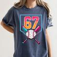 Baseball Ice Cream Drip Number 67 Player 67th Birthday Men Women's Comfort Colors T-Shirt Moss Baseball Ice Cream Drip Number 67 Player 67th Birthday Men Women's Comfort Colors T-Shirt Moss