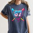 Baseball Ice Cream Drip Number 67 Player 67th Birthday 67 Women's Comfort Colors T-Shirt Moss Baseball Ice Cream Drip Number 67 Player 67th Birthday 67 Women's Comfort Colors T-Shirt Moss