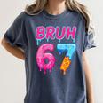 Baseball Ice Cream Drip Number 67 Player Or 67th Birthday Women's Comfort Colors T-Shirt Moss