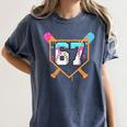 Baseball Ice Cream Drip Number 67 Player Six Seven Meme 6 7 Women's Comfort Colors T-Shirt Moss Baseball Ice Cream Drip Number 67 Player Six Seven Meme 6 7 Women's Comfort Colors T-Shirt Moss