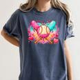 Baseball Ice Cream Drip Style Melt Ice Cream Youth Boys Women's Comfort Colors T-Shirt Moss Baseball Ice Cream Drip Style Melt Ice Cream Youth Boys Women's Comfort Colors T-Shirt Moss