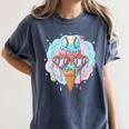 Baseball Ice Cream Heart Sunglasses Youth Boys Valentine Women's Comfort Colors T-Shirt Moss