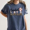Baseball Lala Women BallPark Lala Baseball Mom Mother's Day Women's Comfort Colors T-Shirt Moss