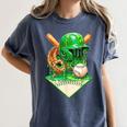 Baseball Life Style Ice Cream Drip Green Women's Comfort Colors T-Shirt Moss Baseball Life Style Ice Cream Drip Green Women's Comfort Colors T-Shirt Moss