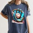 Baseball Lifestyle Apparel Youth Baseball Drip Ice Cream Women's Comfort Colors T-Shirt Moss Baseball Lifestyle Apparel Youth Baseball Drip Ice Cream Women's Comfort Colors T-Shirt Moss