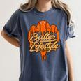 Baseball Lifestyle Home Plate Orange Ice Cream Drip Men Boys Women's Comfort Colors T-Shirt Moss Baseball Lifestyle Home Plate Orange Ice Cream Drip Men Boys Women's Comfort Colors T-Shirt Moss