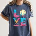 Baseball Love Drip Ice Cream Colorful Baseball Women's Comfort Colors T-Shirt Moss Baseball Love Drip Ice Cream Colorful Baseball Women's Comfort Colors T-Shirt Moss