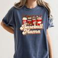 Baseball Mama Coffee Game Day Vibes Baseball Mom Women's Comfort Colors T-Shirt Moss