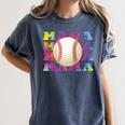 Baseball Mama Sport Women Proud Baseball Mom Raglan Baseball Tee Women's Comfort Colors T-Shirt Moss
