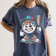 Baseball Mascot Attitude Graffiti Splash Bat Cap Women's Comfort Colors T-Shirt Moss Baseball Mascot Attitude Graffiti Splash Bat Cap Women's Comfort Colors T-Shirt Moss