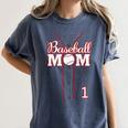 Baseball Mom 1 Number 1 Jersey Team Numbered Jersey Women's Comfort Colors T-Shirt Moss