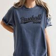Baseball Mom 1970s Retro Cursive Font Women's Comfort Colors T-Shirt Moss