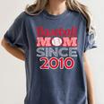 Baseball Mom Since 2010 Women's Comfort Colors T-Shirt Moss