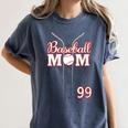 Baseball Mom 99 Number 99 Jersey Team Numbered Jersey Women's Comfort Colors T-Shirt Moss