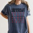Baseball Mom Alphabet Women's Comfort Colors T-Shirt Moss Baseball Mom Alphabet Women's Comfort Colors T-Shirt Moss