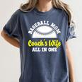 Baseball Mom Coach's Wife All In One Sports Player Coach Women's Comfort Colors T-Shirt Moss Baseball Mom Coach's Wife All In One Sports Player Coach Women's Comfort Colors T-Shirt Moss
