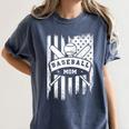 Baseball MOM Cool USA American Flag Family Reunion Women's Comfort Colors T-Shirt Moss
