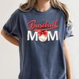 Baseball Mom Coquette Pink Bow Baseball Mama Premium Women's Comfort Colors T-Shirt Moss