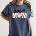 Baseball Mom Coquette Women Girls Baseball Mama Women's Comfort Colors T-Shirt Moss