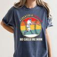 Baseball Mom I Created A Monster He Calls Me Mom Women's Comfort Colors T-Shirt Moss