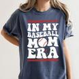 In My Baseball Mom Era Groovy Baseball Mom Team Mother's Day Women's Comfort Colors T-Shirt Moss