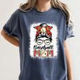Baseball Mom Game Day Messy Bun Leopard Mother's Day Women's Comfort Colors T-Shirt Moss Baseball Mom Game Day Messy Bun Leopard Mother's Day Women's Comfort Colors T-Shirt Moss