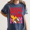 Baseball Mom Game Day Trendy Pink Leopard Mama Premium Women's Comfort Colors T-Shirt Moss