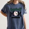 Baseball Mom Green Varsity Baseball Mama Cute Mother's Day Women's Comfort Colors T-Shirt Moss
