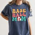 Baseball Mom Groovy Baseball Mom Women's Comfort Colors T-Shirt Moss
