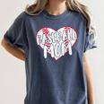 Baseball Mom Heart Women's Comfort Colors T-Shirt Moss