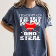 Baseball Mom Humor I Teach My Kids To Hit And Steal Women's Comfort Colors T-Shirt Moss Baseball Mom Humor I Teach My Kids To Hit And Steal Women's Comfort Colors T-Shirt Moss