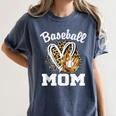 Baseball Mom Leopard Heart Matching Family Women's Comfort Colors T-Shirt Moss Baseball Mom Leopard Heart Matching Family Women's Comfort Colors T-Shirt Moss
