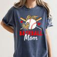 Baseball Mom Leopard Heart Mother's Day Girls Women's Comfort Colors T-Shirt Moss