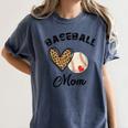 Baseball Mom Leopard Heart Baseball Player Kids Women's Comfort Colors T-Shirt Moss