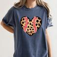 Baseball Mom Leopard Heart Valentine Day Mother Day Women's Comfort Colors T-Shirt Moss Baseball Mom Leopard Heart Valentine Day Mother Day Women's Comfort Colors T-Shirt Moss