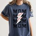 Baseball MOM Lightning Bolt Tshirt Retro Women's Comfort Colors T-Shirt Moss