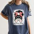 Baseball Mom Messy Bun Hair Player Mom Women's Comfort Colors T-Shirt Moss Baseball Mom Messy Bun Hair Player Mom Women's Comfort Colors T-Shirt Moss