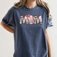 Baseball Mom With Pink Bow Women's Comfort Colors T-Shirt Moss Baseball Mom With Pink Bow Women's Comfort Colors T-Shirt Moss