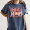 Baseball Mom Baseball Player Mama Women Groovy Women's Comfort Colors T-Shirt Moss