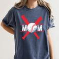 Baseball Mom Red Women's Comfort Colors T-Shirt Moss