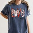 Baseball Mom Shirt Heart Love Baseball Cicilife Women's Comfort Colors T-Shirt Moss
