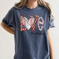 Baseball Mom Shirt Heart Love Baseball Nannylife Women's Comfort Colors T-Shirt Moss