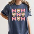Baseball Mom Sister Tween Teen Girl Girly Pink Bow Preppy Women's Comfort Colors T-Shirt Moss
