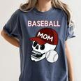 Baseball Mom Skull Sports Skeleton Women's Comfort Colors T-Shirt Moss