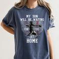 Baseball Mom My Son Will Be Waiting For You At Home Women's Comfort Colors T-Shirt Moss
